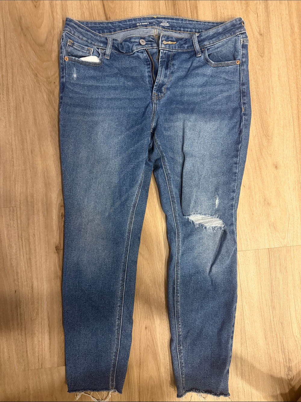 Old Navy Women's Skinny Distressed Blue Jeans